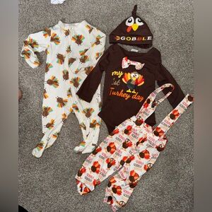Baby Thanksgiving bib outfit 3-6mo